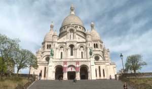A Montmartre, le Sacré-Cœur désert au 36e jour de confinement