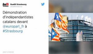 Strasbourg : Plusieurs milliers de Catalans manifestent devant le Parlement européen