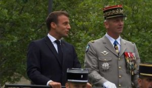Arrivée d'Emmanuel Macron pour le défilé du 14 juillet