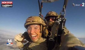 Défilé du 14 juillet : Le saut en parachute de la journaliste Marie-Sophie Lacarrau (vidéo)