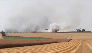 Le feu ravage une quarantaine d'hectares de champs à Gouy (02)