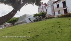 Philippines: images de l'église et de maisons endommagées