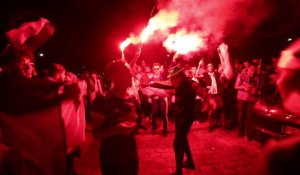 Les algériens de  Maubeuge fêtent la victoire de    l'Algérie  à Maubeuge, quartier Sous le Bois