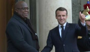 Emmanuel Macron reçoit le président congolais Tshisekedi à l'Elysée