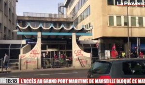 Grand port maritime de Marseille : action des personnels portuaires CGT devant le siège social