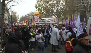 Réforme des retraites: images avant la manifestation à Paris