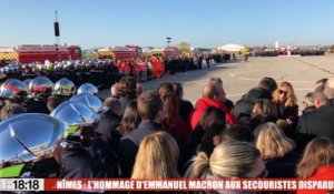 Nîmes : l'hommage d'Emmanuel Macron aux secouristes disparus