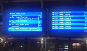 Ambiance dans la gare SNCF Lille Flandres et dans le TER Lille-Arras
