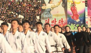 Corée du Nord: compétition sportive au stade Kim Il Sung de Pyongyang
