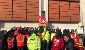 Manifestation des salariés d'Enedis à Promende de Flandre