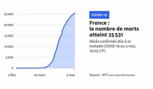 Coronavirus: 330 décès en 24 heures en France, 25.531 morts au total