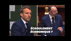 Macron ne craint pas "l'écroulement économique" que Philippe avait évoqué à l'Assemblée