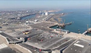 Calais Port 2015 : le plus grand chantier portuaire d'Europe vu du ciel.