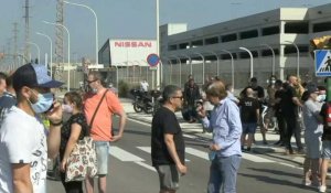 Manifestation devant l'usine Nissan de Barcelone