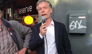 Lille - Stephane Baly - EELV-  discours devant ses militants à l'issue de sa défaite