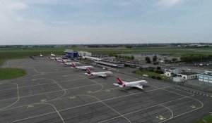 Interview de Marc-André Gennart, directeur de l'aéroport de Lille Lesquin et prise du vue en drone