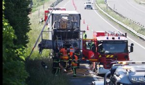 Un camion prend feu sur l'A26 le mercredi 27 mai