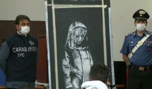 Italie : la police présente l'oeuvre de Banksy volée au Bataclan en 2019