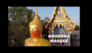 En Thaïlande, des Bouddhas masqués pour promouvoir le port du masque