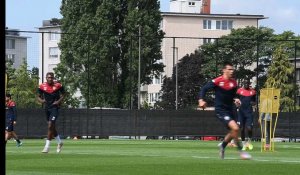 Football: les joueurs de l'Antwerp à l'entrainement 