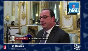 François Hollande répond aux accusations de François Fillon : "Monsieur Fillon est en deçà"