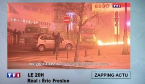 Emeutes à Bastia : un policier prend feu devant les caméras