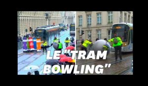 À Bruxelles, les conducteurs ont joué au bowling avec leur tram