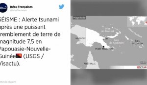 Alerte au tsunami après un séisme de magnitude 7,5 en Papouasie-Nouvelle-Guinée
