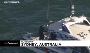 Des activistes de Greenpeace manifestent sous un pont de Sydney