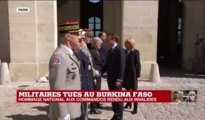 Hommage national aux deux commandos : arrivée du président Emmanuel Macron