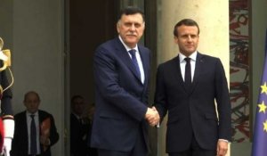 Emmanuel Macron reçoit le Premier ministre libyen al-Sarraj