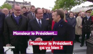 Emmanuel Macron serre la main de François Hollande - ZAPPING ACTU DU 09/05/2019
