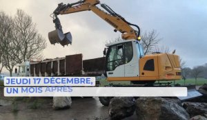 Calais - La pose d'enrochements au fort Nieulay