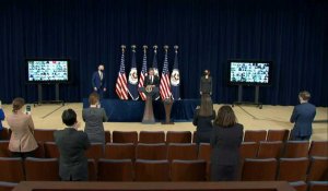 Joe Biden arrive au département d'Etat avant son discours