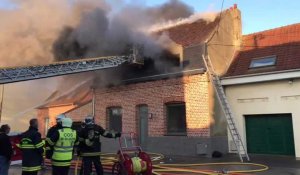 Incendie dans une maison de la rue de la Gare, à Vieux-Berquin