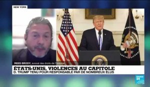 Violences au Capitole : Donald Trump tenu pour responsable par de nombreux élus