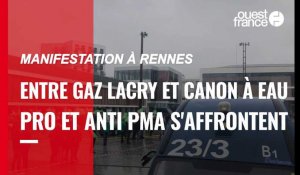 Rennes. Entre gaz lacry et canon à eau, pro et anti PMA s'affrontent dans une ambaince surréaliste