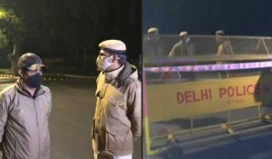 Images devant l'ambassade israélienne à New Delhi après une explosion