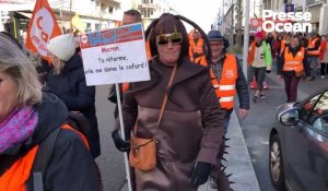 VIDEO. Grève du 7 mars : dans le cortège de Saint-Nazaire les manifestants haussent le ton