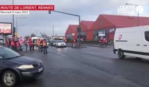 VIDÉO. Les manifestants bloquent la circulation autour de Rennes, mercredi 8 mars