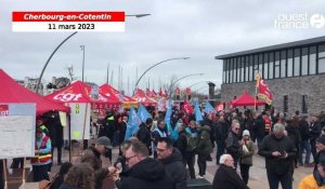 VIDEO. Manifestations du 11 mars : avant le défilé, l’affluence semble en berne à Cherbourg
