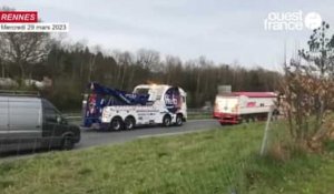VIDÉO. Gros embouteillages rocade nord à Rennes, après un accident