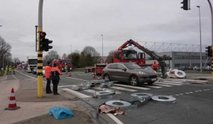 Accident sur la N60 à Gavere en Flandre Orientale: une collision entre un camion et une voiture