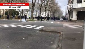 VIDÉO. Réforme des retraites. À Saint-Nazaire, les forces de l’ordre font face à des dizaines de manifestants