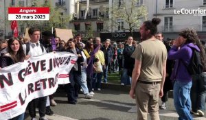 VIDÉO. Grève du 28 mars contre la réforme des retraites :  la jeunesse particulièrement mobilisée à Angers