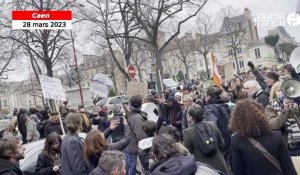 VIDÉO. Réforme des retraites à Caen : premiers gaz lacrymogènes mais la fanfare tient le choc 