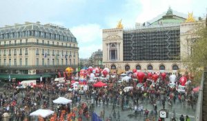 Retraites: les manifestants se réunissent place de l'Opéra à Paris