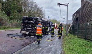 Mont-Saint-Aignan : un bus de la ligne T1 a pris feu
