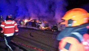 Forchies-la-Marche : 6 voitures prennent feu