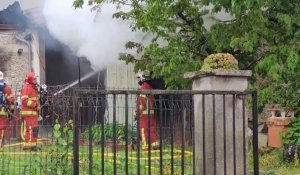 Noyon.Incendie de pavillon rue des Grévières